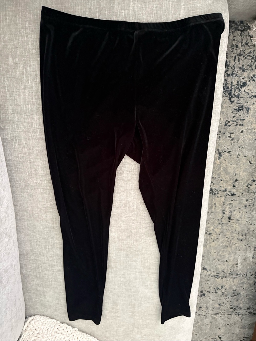 Eileen Fischer Petite Large Black Velvet Pants